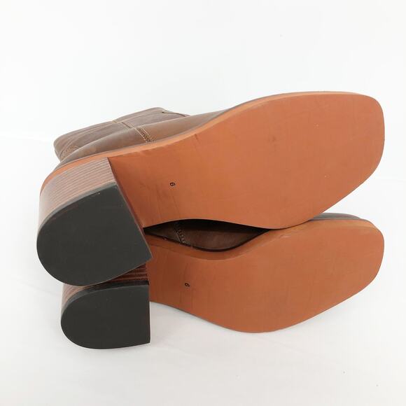 Seychelles Womens Turbulent Mid Calf Booties 6 Brown Square Toe Leather NWOB - Picture 9 of 9